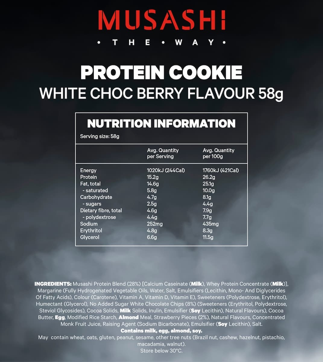 Thumbnail Musashi Protein Cookie White Choc Berry 58G