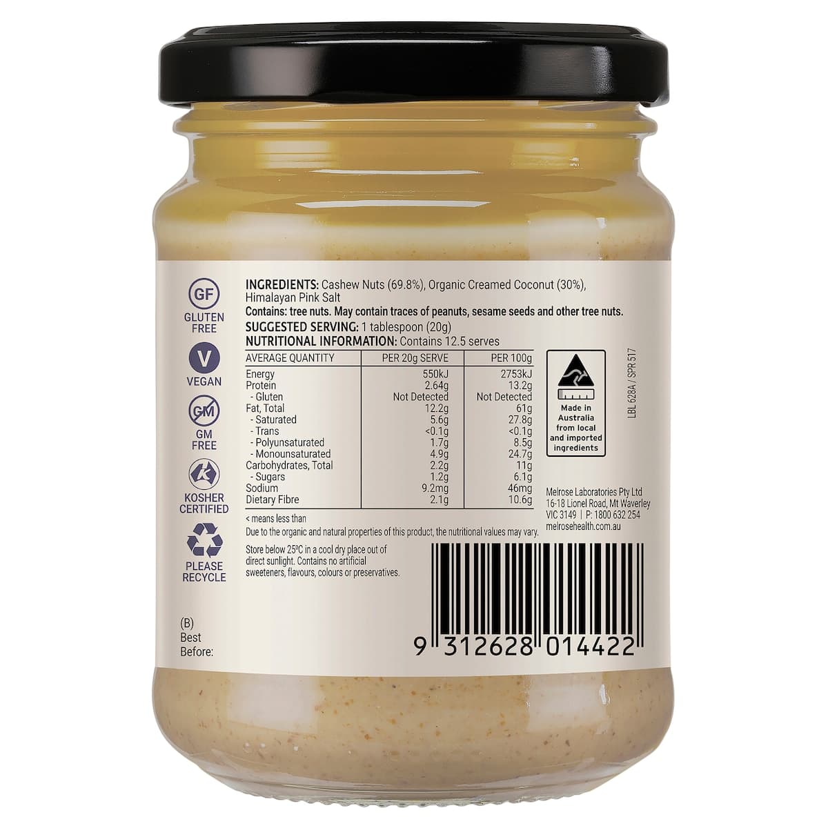 Melrose Cashew Coconut Nut Butter Blend 250G