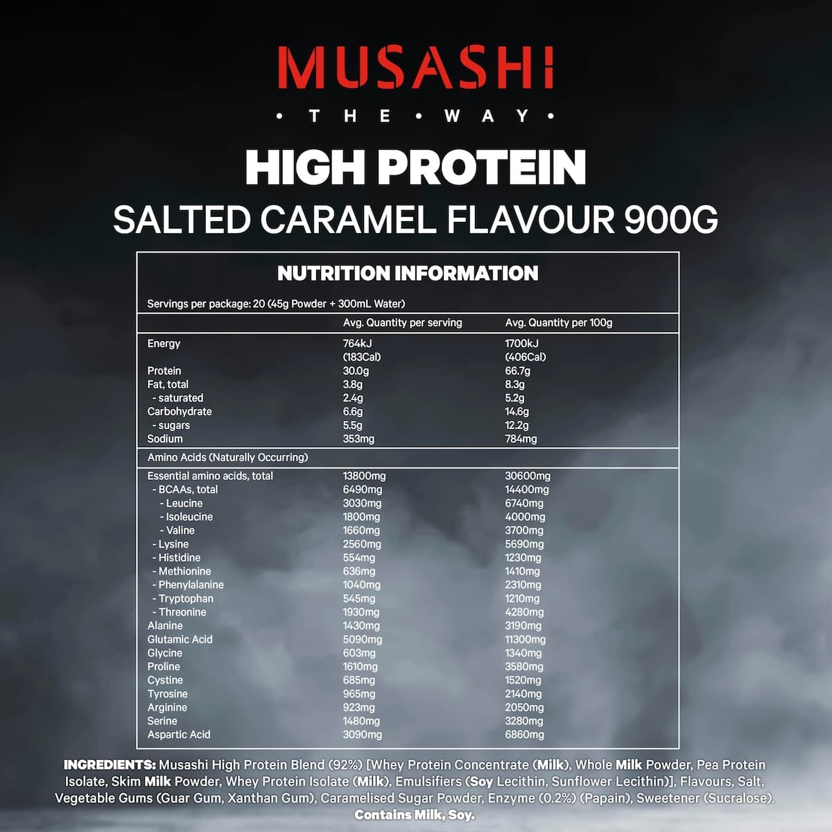 Thumbnail Musashi High Protein Salted Caramel Milkshake 900G