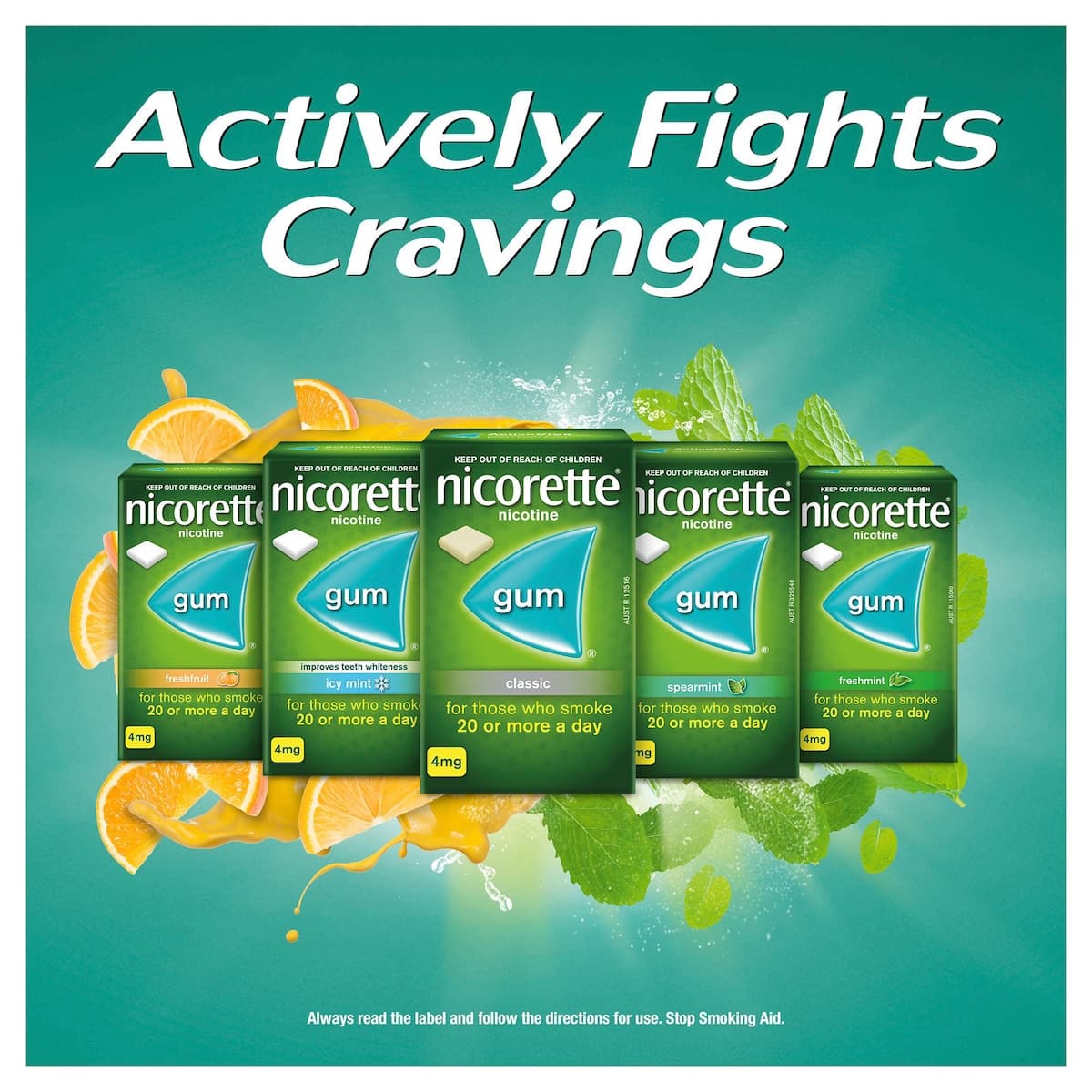 Thumbnail Nicorette Quit Smoking Nicotine Gum 2Mg Spearmint 105 Pieces