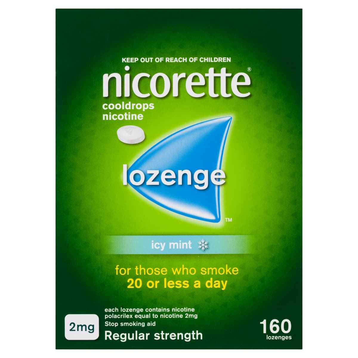 Thumbnail Nicorette Quit Smoking Cooldrops Icy Mint 2Mg 160 Nicotine Lozenges