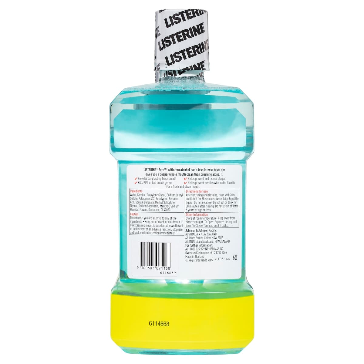 Thumbnail Listerine Zero Alcohol Antibacterial Mouthwash 1 Litre + 500Ml Value Pack