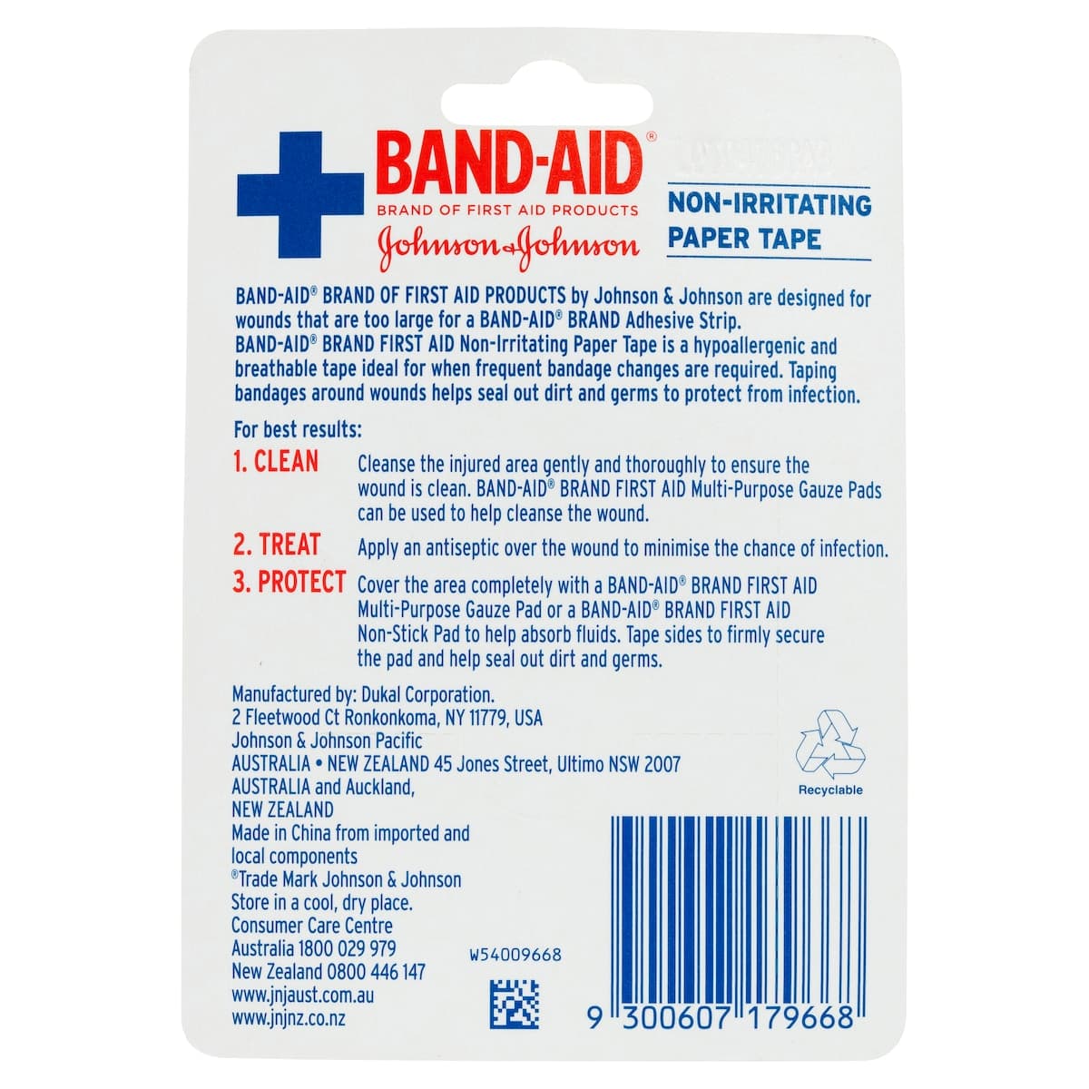 Thumbnail Band-Aid First Aid Non-Irritating Paper Tape 2.5Cm X 9.1M