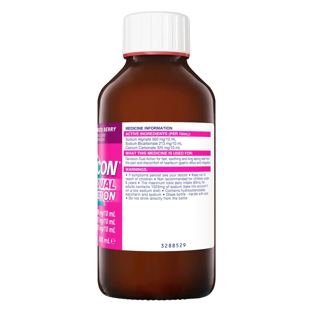 Thumbnail Gaviscon Dual Action Heartburn & Indigestion Mixed Berry 300Ml