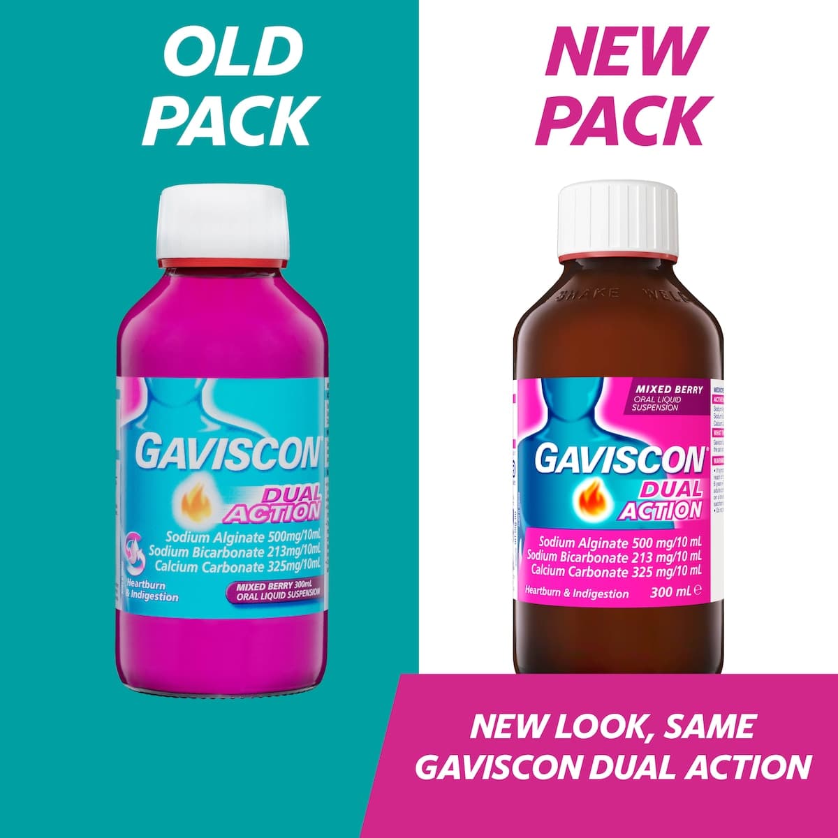 Thumbnail Gaviscon Dual Action Heartburn & Indigestion Mixed Berry 300Ml