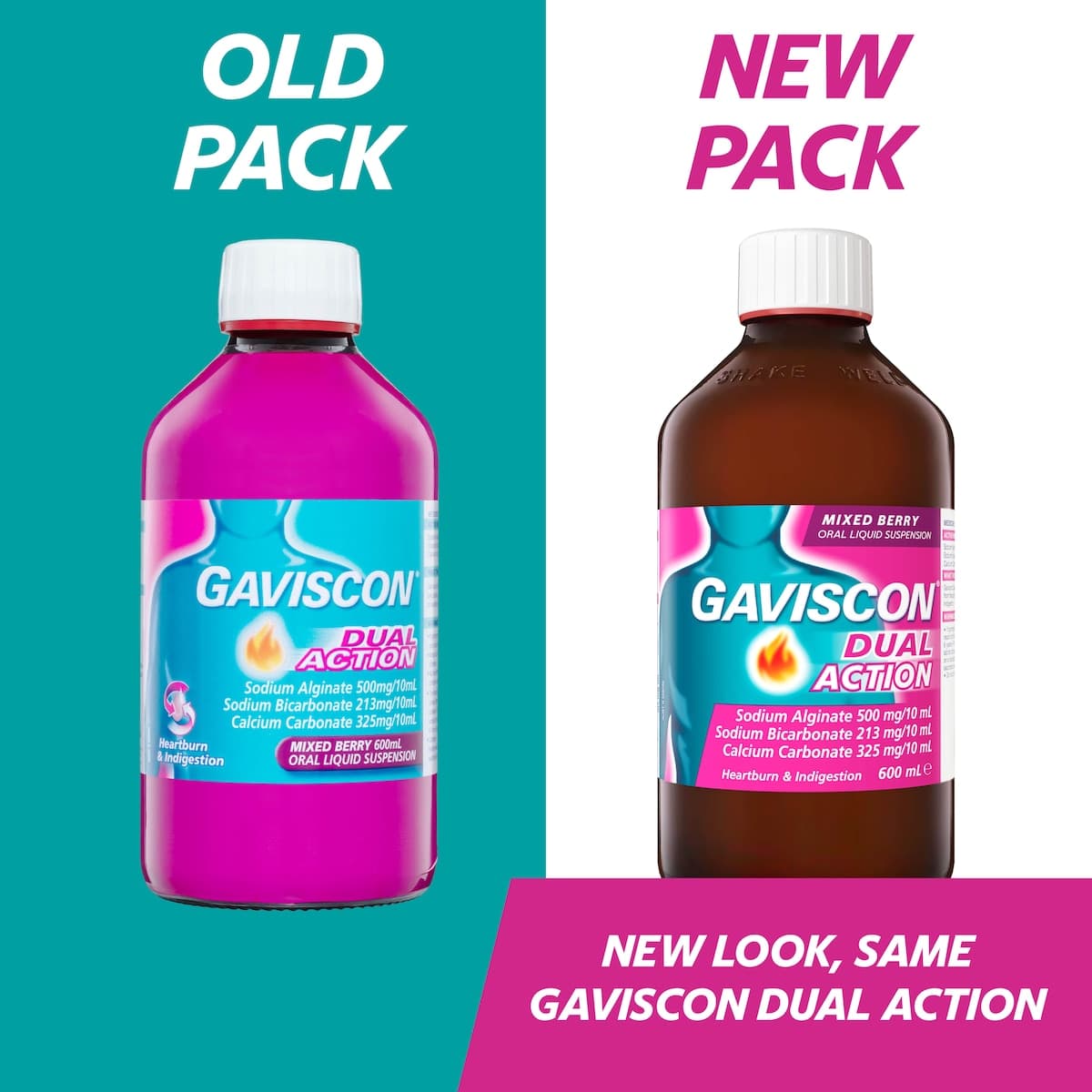 Thumbnail Gaviscon Dual Action Heartburn & Indigestion Mixed Berry 600Ml