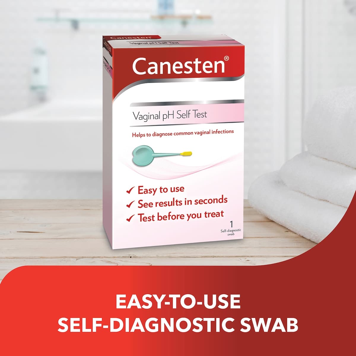 Thumbnail Canesten Vaginal Ph Self Test 1 Self-Diagnostic Swab