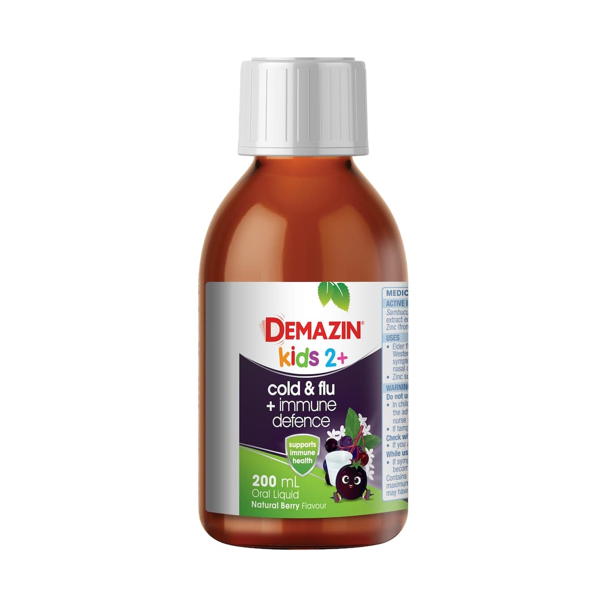 Thumbnail Demazin Kids 2+ Years Cold & Flu + Immune Defence Syrup Berry 200Ml